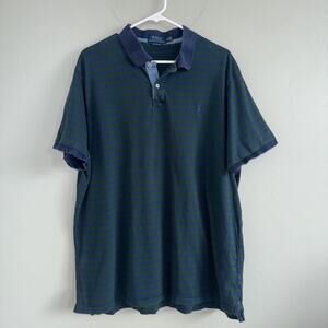 Polo Ralph Lauren Custom Slim Fit Men’s Polo Shirt Sz XXL Tall Blue Green Stripe
